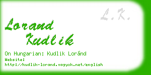 lorand kudlik business card
